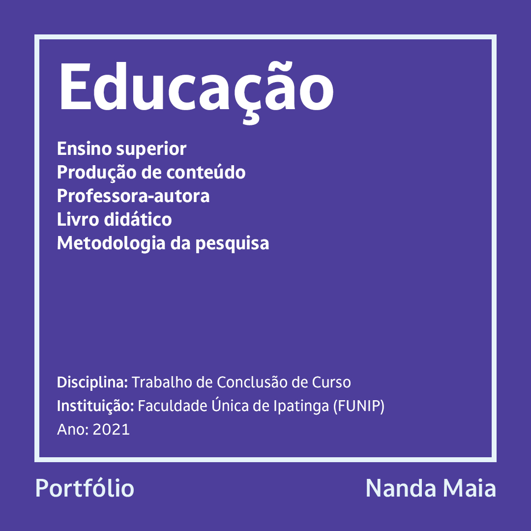 Livro didático – Trabalho de Conclusão de Curso (FUNIP, 2021)